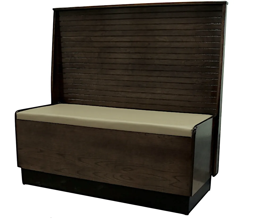 Atlanta Booth & Chair WBPB-S3650 Wood Platform Booth, 30'' Long, Single, Wood Back & Seat, Oak Veneer