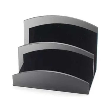 Cal-Mil 399-13 Classic Packet Organizer, 4" W x 3" D x 3-1/4" H, Two‑Slot Acrylic Tray, Black