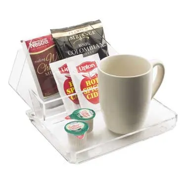 Cal-Mil 490-12 Amenity Coffee Tray, 7-1/2" x 9-1/2" x 5-1/2" H, Clear Design