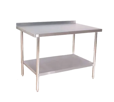 Klinger's Trading 16GA-ABST2448 48" Open Base Work Table with Undershelf, 2" B.splash / 16 Gauge Top