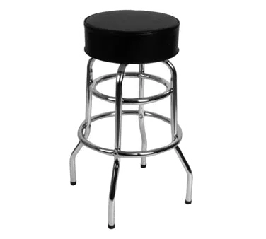 Klinger's Trading CSRC24-CHROME FRAME Swivel Bar Stool Base, 2-Ring Chrome Frame, Chrome Plated Round Steel Tubing, Free Standing