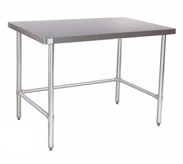 Klinger's Trading NSG1848 48" Open Base Work Table with Side & Rear Crossrails, 18 Gauge Flat Top
