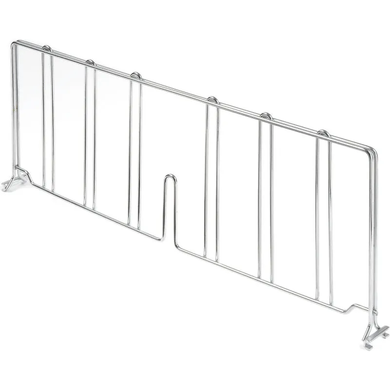 Klinger's Trading SDIVIDER14-CHROME Wire Shelf Divider, 14"W x 9-1/2"H, Chrome Finish, 12-18" Length