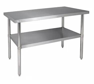 Klinger's Trading SG2436 Open Base Work Table with Undershelf - Without Backsplash / 18 Gauge Top