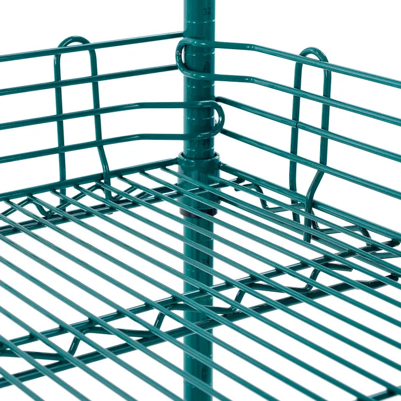 Klinger's Trading SLEDGE54-GREEN 54" Wire Shelf Ledge, 5-1/2"H, Green Epoxy Coated