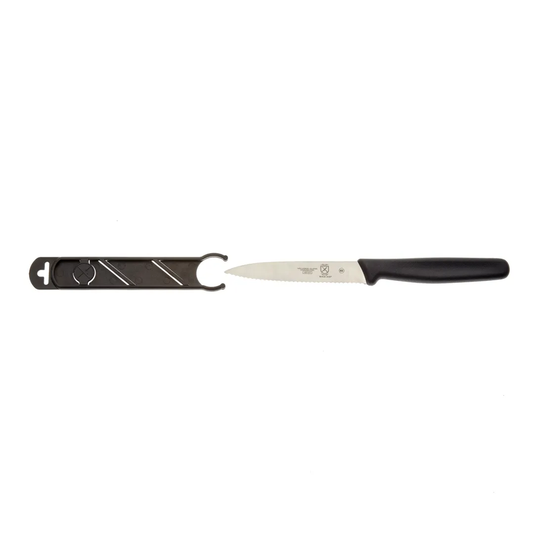 Mercer M33931B Bar Knife - 4" Wavy Edge, Stainless Steel Blade, Plastic Handle, NSF