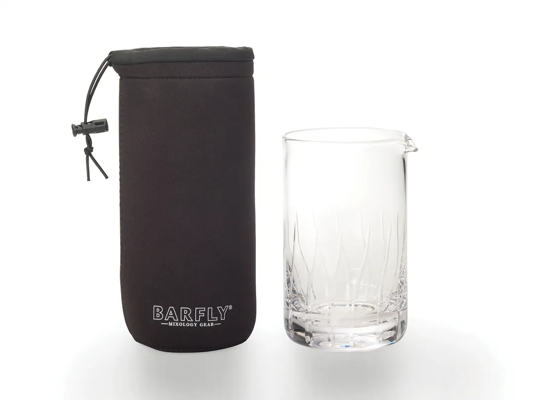 Mercer M37184 Protective Neoprene Sleeve for 750ml Mixing Glasses, Black, Adjustable Elastic Cinch