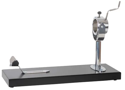 Omcan USA 48229 Prosciutto Holder with Wooden Base, Rotating Handle, Spanish Craftsmanship Stand