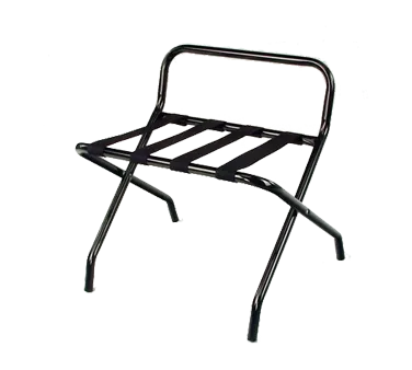 Forbes Industries 800-EN Luggage Rack, 24" W x 21" D x 24-1/2" H, 1" Steel, Black, Back Bar