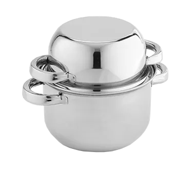 American Metalcraft SSMS9 64 oz. Stainless Steel Mussel Server with Cover, 9"L x 7"W x 6-3/4"H
