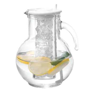 Cal-Mil JC100 Gourmet Glass Pitcher, 1/2 Gallon, Clear Glass, Removable Ice Chamber