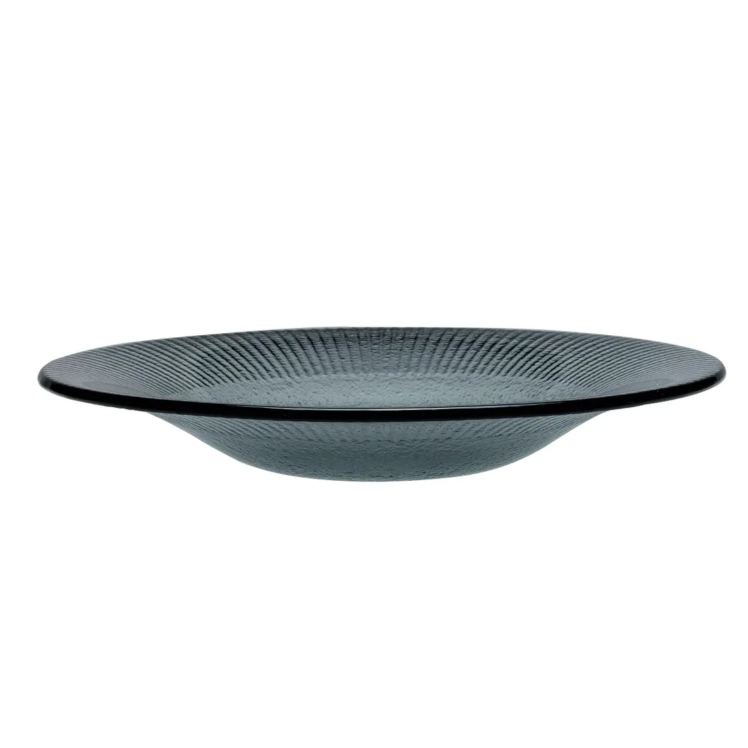 Steelite 6151B447 Gourmet Coupe Glass Plate, 11.25 Inch Round, Smoke Finish, Willow Glass, Sold per Dozen