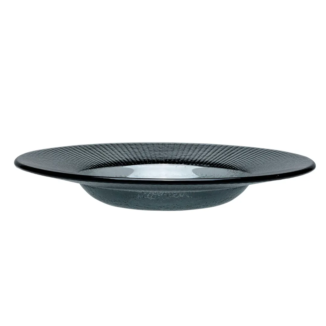 Steelite 6151B450 11" Deep Rimmed Willow Glass Bowl, 10 oz, Smoke Gray, Glass, Round, Sold per Dozen