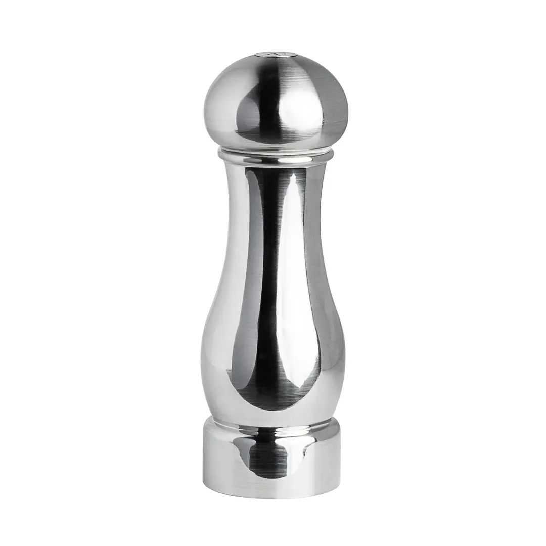 Steelite 6336T527 7.5" Stainless Steel Salt Mill, 18/10 Brio Finish, 1"-7" Height, 4/Case