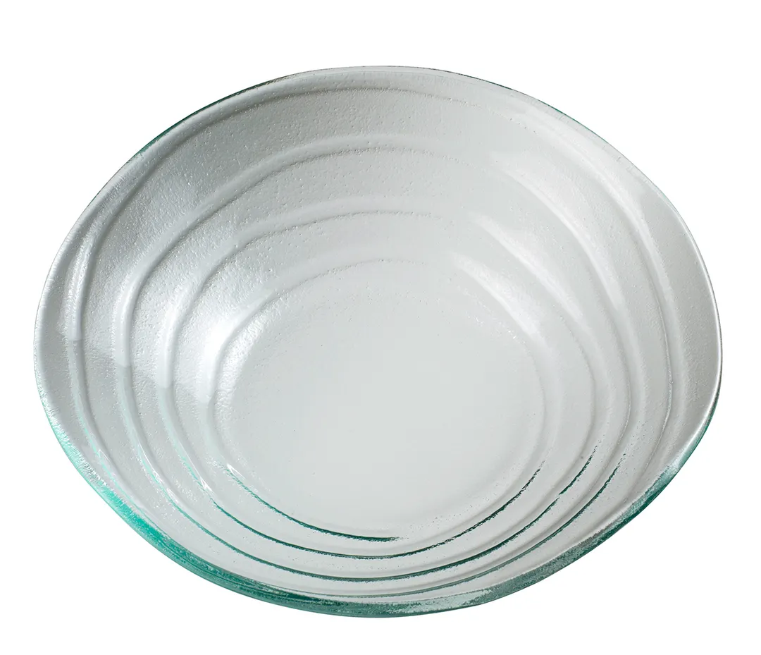 Steelite 6506G337 Blue Glass Serving Bowl, 10.25", 20 Oz, Round Ripple, 8-10", Glass, Sold per Case of 10