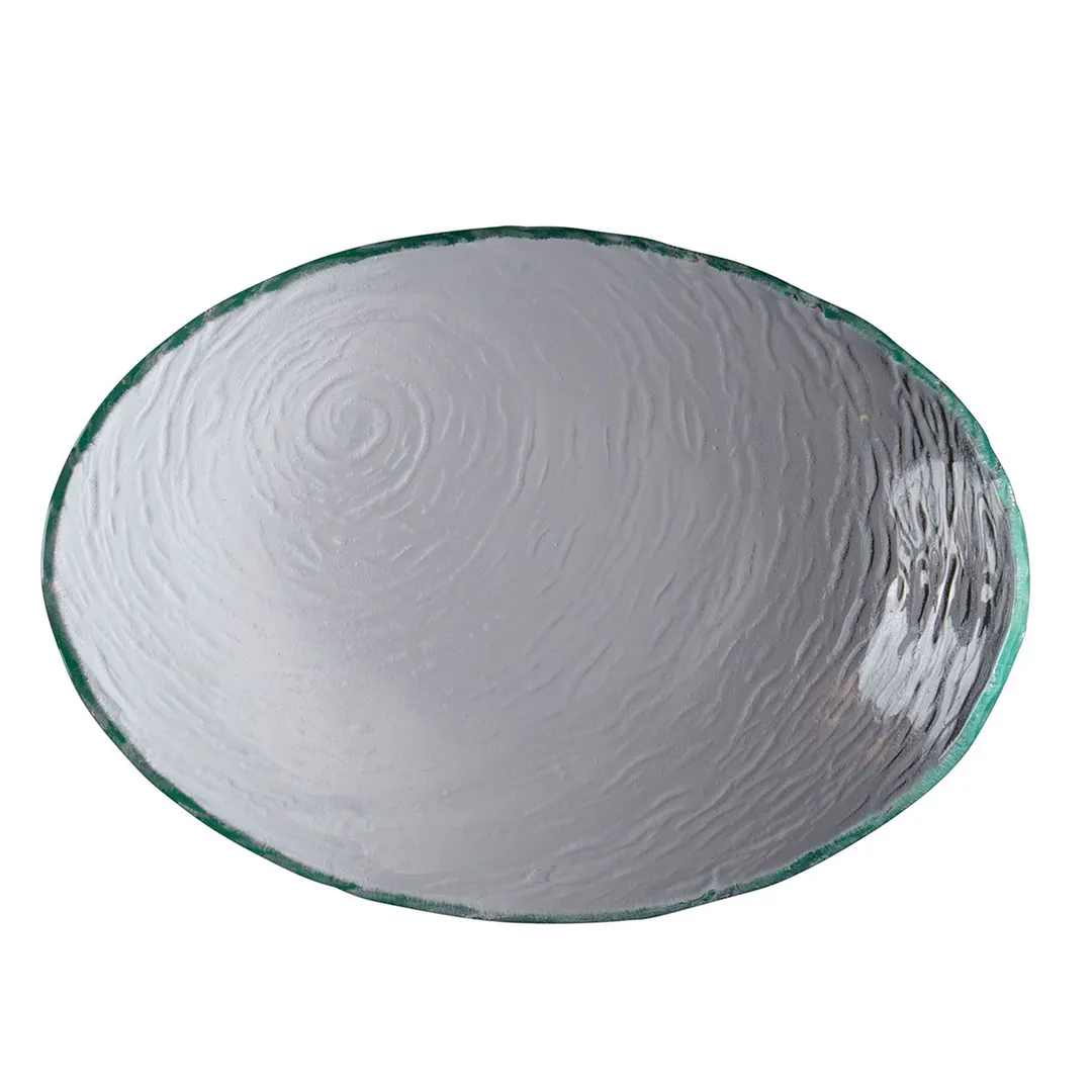 Steelite 6512G377 Oval Clear Glass Serving Bowl, 19 oz, 11.625" x 8.25", Scape Glass, 6/Case