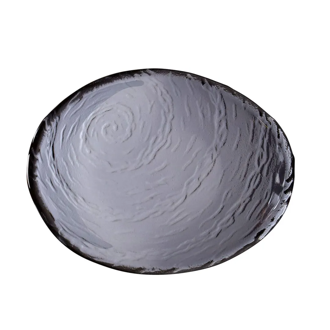 Steelite 6513G376 Oval Scape Glass Bowl, 7.625" x 5.75", 4 oz, Smoke Gray, Sold per Dozen