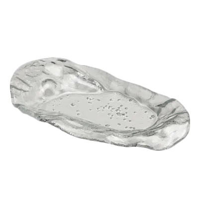 Steelite 6525B422 Venus Glass Plate, 9.75" x 5.5", Free-Form, Elegant Design, 1 Dozen