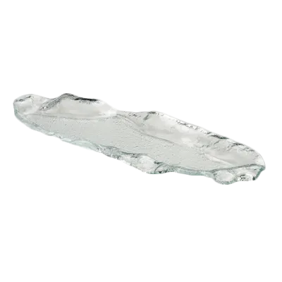 Steelite 6525B429 Long Linear Glass Plate, 15.5x5.5, Venus Design, Free-Form Shape, Sold per Dozen
