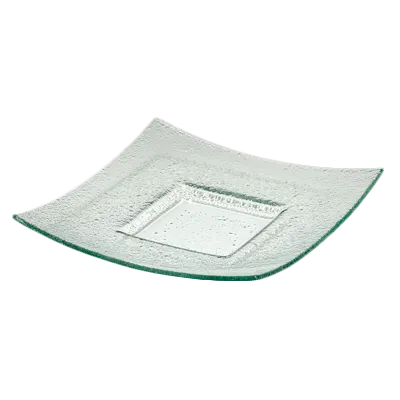 Steelite 6527B661 Curved Square Glass Plate, 10" x 10", Clear Creations Glass, Sold per Dozen