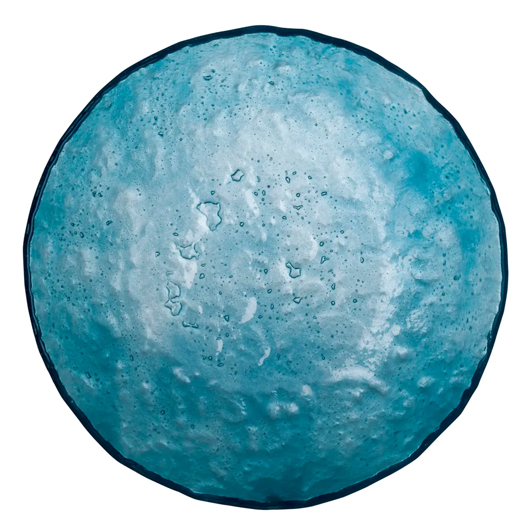 Steelite 6536B433 - 8.625" Round Glass Bowl, 23 oz, Azure Blue, Artistic Finish, 1 Dozen