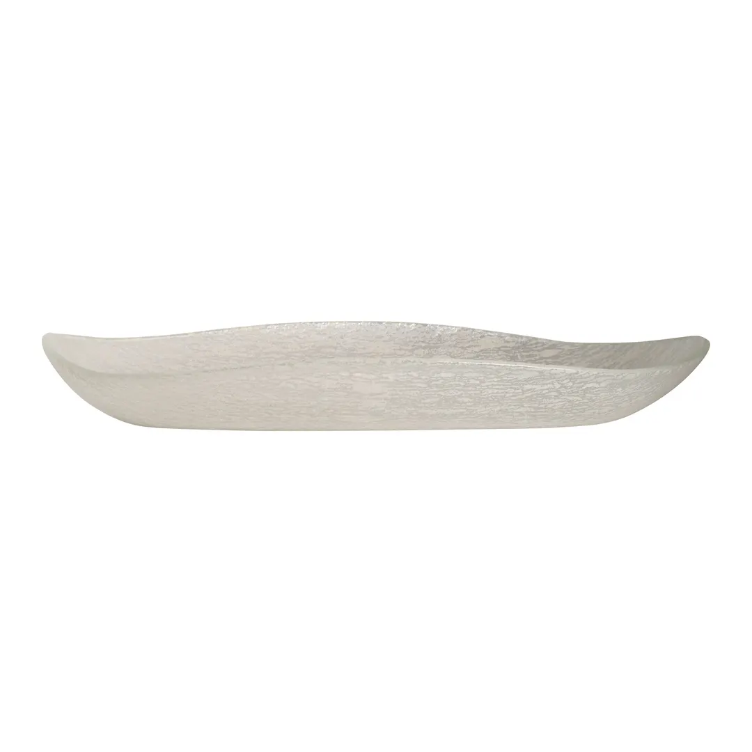 Steelite GS193808 18.375" Oval Glass Serving Bowl, 3.25 Qt, Crackle Cream Finish, 97 Oz Capacity, Sold per Case