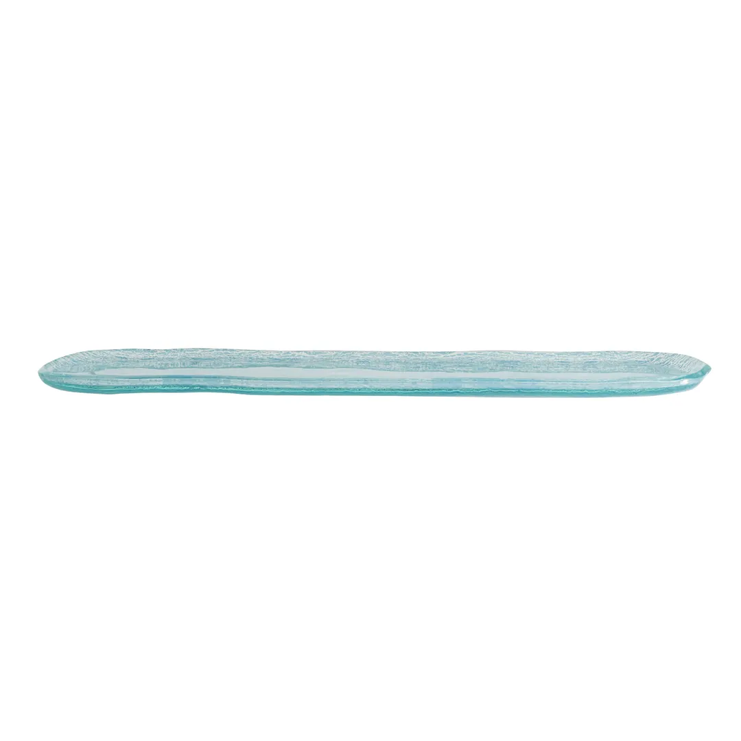 Steelite GS193873 Oval Glass Serving Platter, 20.5 x 5.125, Crackle Dusk Blue, Glass, Case