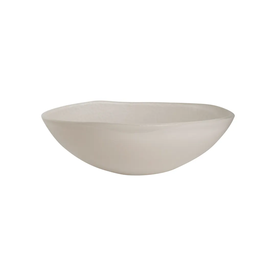 Steelite GS196639 Mid Modern 2.25qt Round Glass Serving Bowl, 10.13" Dia x 3.375"H, Cream, 8-10" Size, Sold per Case