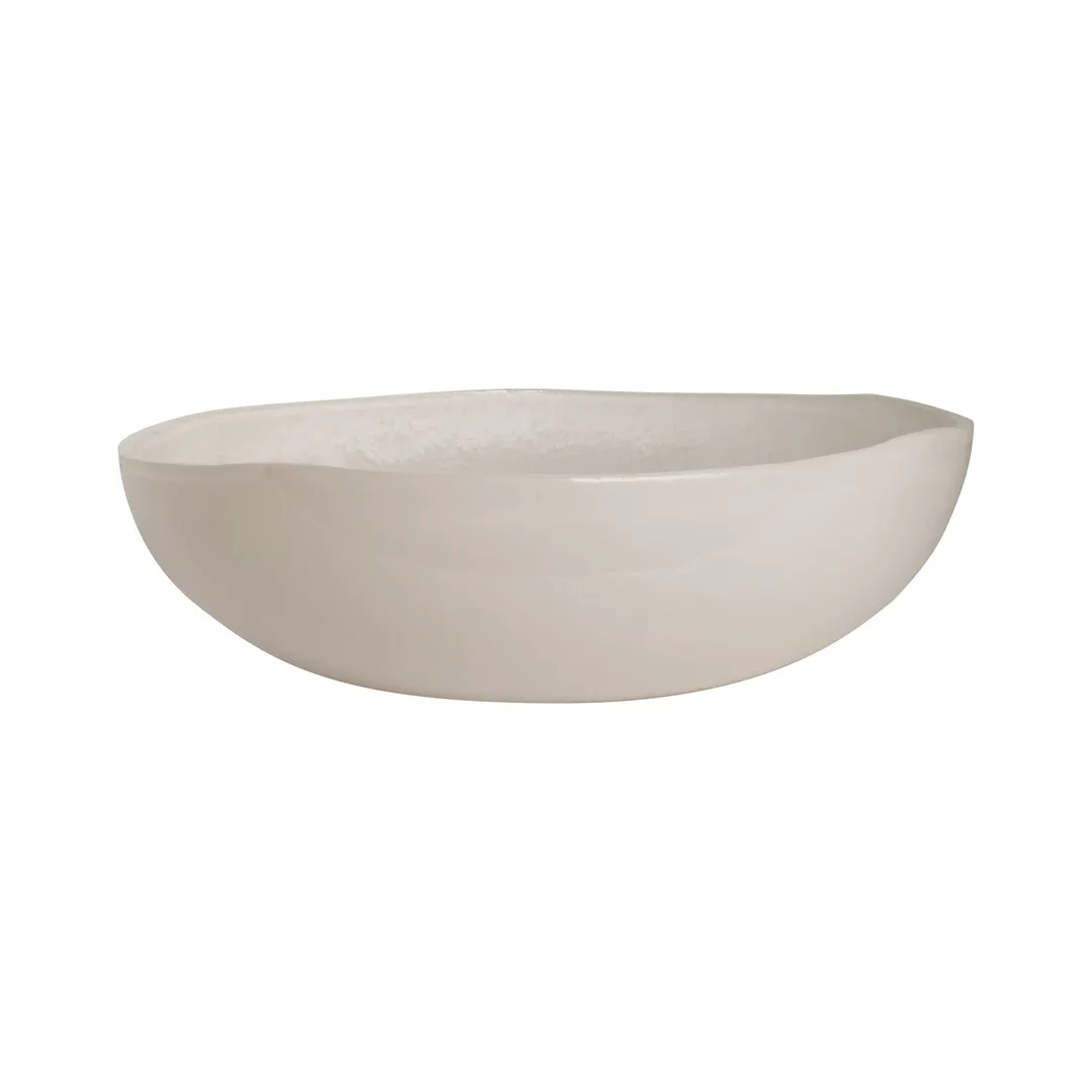 Steelite GS196645 11.5 Round Glass Serving Bowl, 3.5 Qt, Cream Finish, Sold per Case