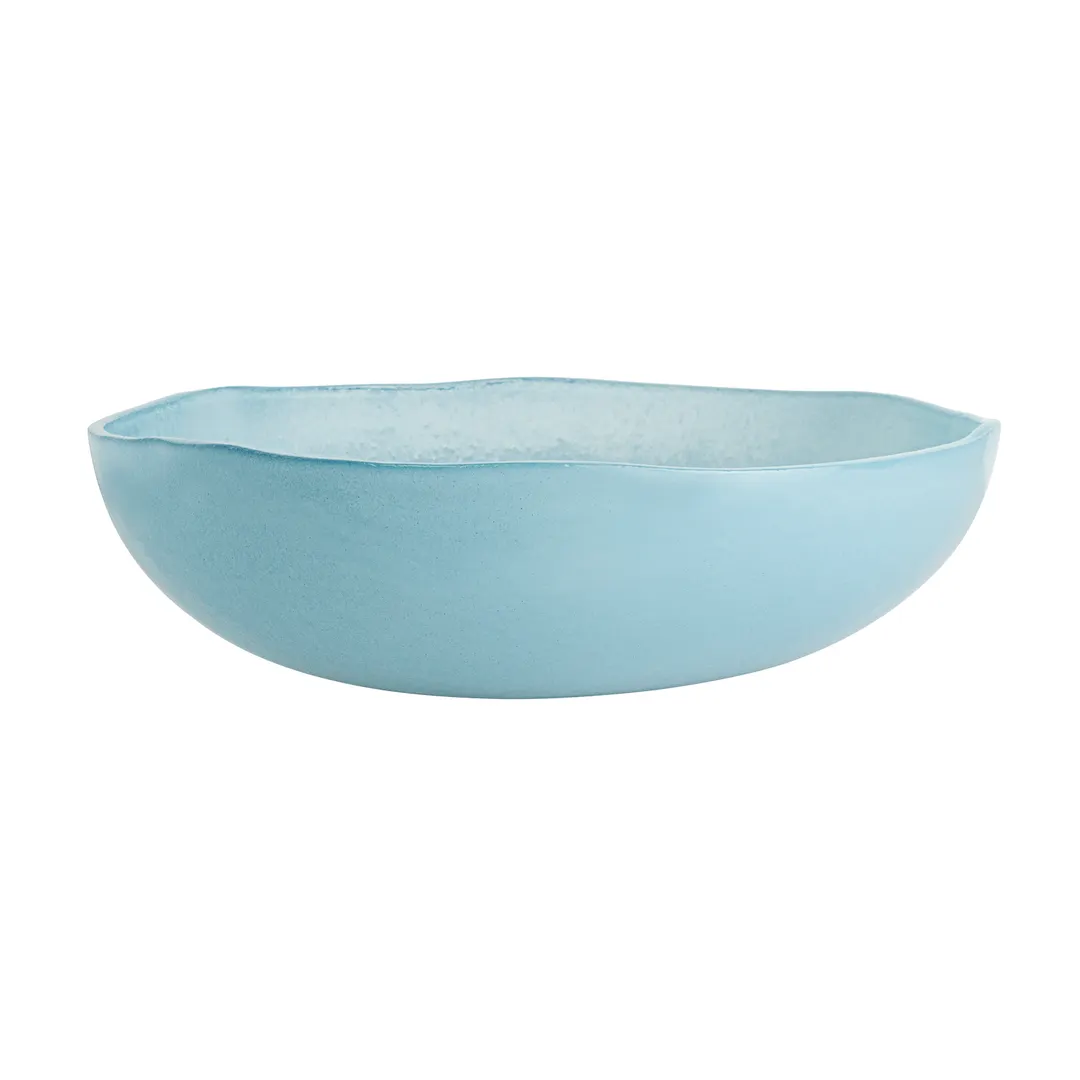 Steelite GS196646 11.5" Round Glass Serving Bowl, 3.5 Qt, Solid Dusk Blue, Case Quantity