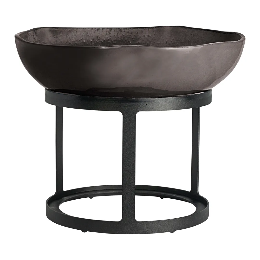 Steelite GS196647 11.5" Round Glass Serving Bowl, 3.5 Qt, Dark Grey, Glass Material, Sold per Case
