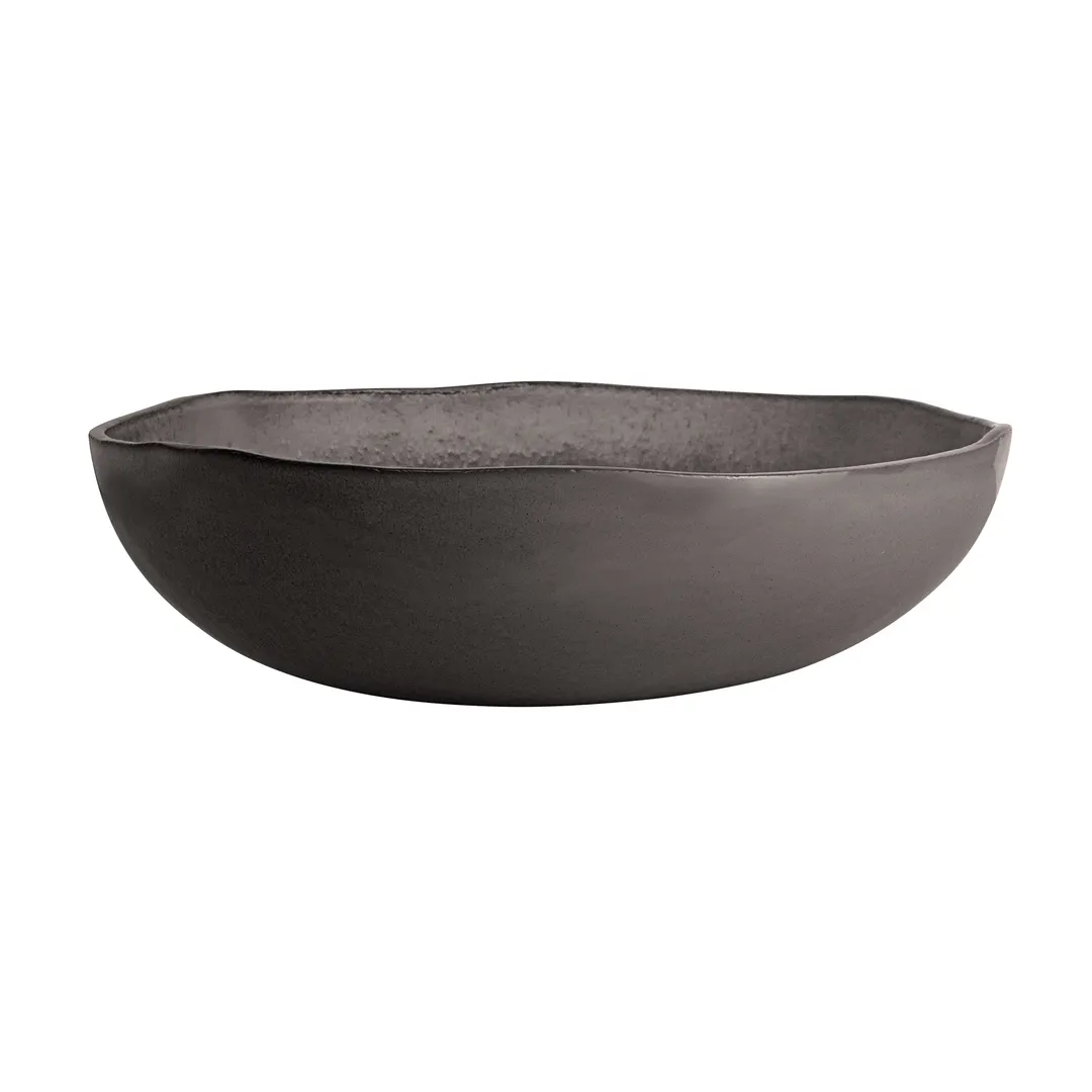 Steelite GS196647 11.5" Round Glass Serving Bowl, 3.5 Qt, Dark Grey, Glass Material, Sold per Case