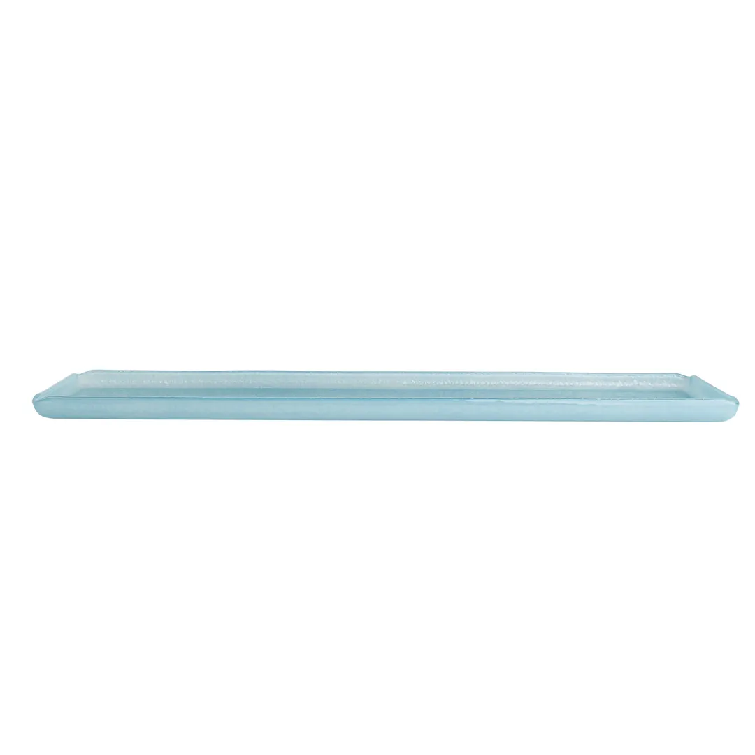 Steelite GS196648 24.25" x 6.5" Rectangle Glass Serving Platter, Solid Dusk Blue, 1/Case