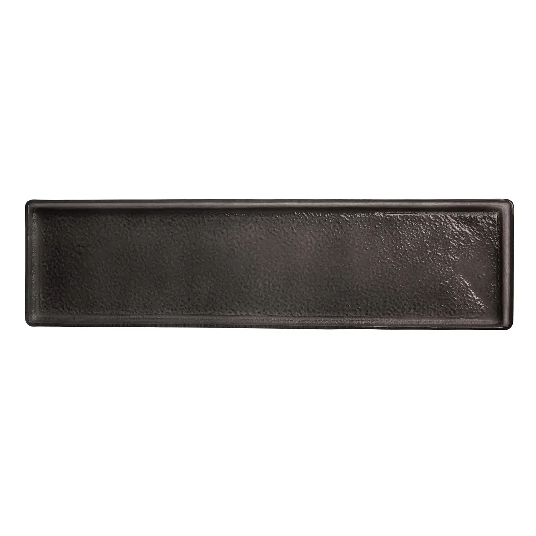 Steelite GS196649 Mid Modern Serving Platter, 24.25" x 6.5", Rectangle, Glass, Solid Dark Grey