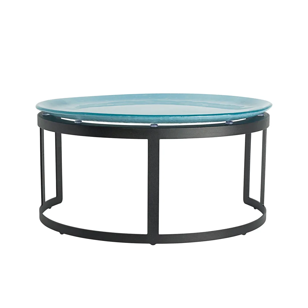 Steelite GS196651 13" Round Glass Platter, Two-Tone Dusk Blue/Cream, Studio Finish, 1/Case
