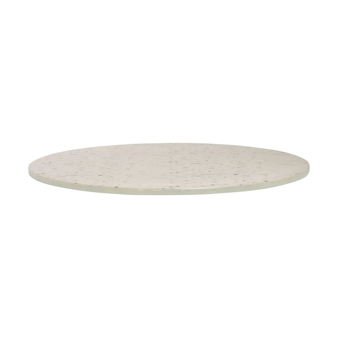 Steelite GS196653 My Glass Studio 13" Round Two-Tone Cream/Dark Grey Glass Cake Plate, Sold per Case