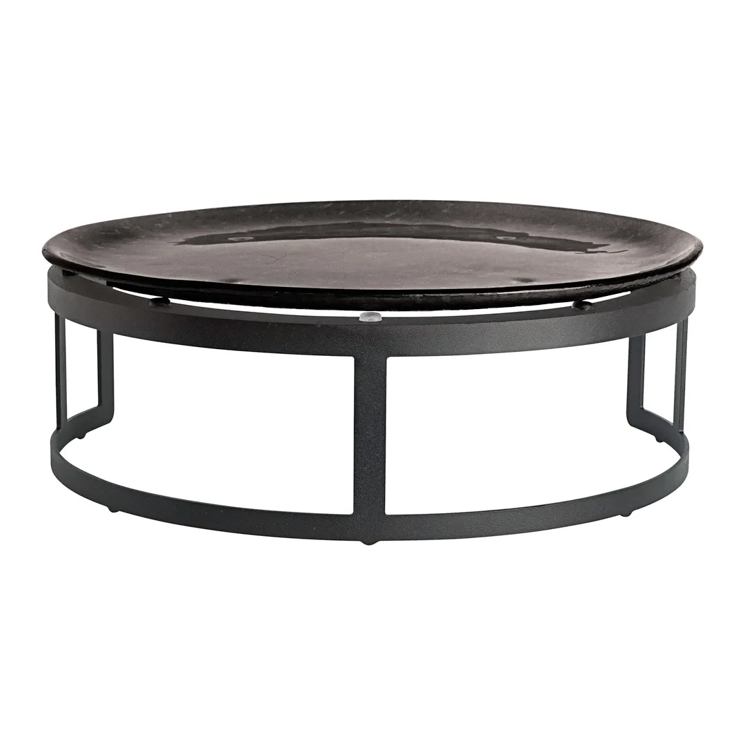 Steelite GS196655 Mid Modern Flat Cake Plate, 13" Round, Two-Tone Dark Grey/Cream Glass, Case