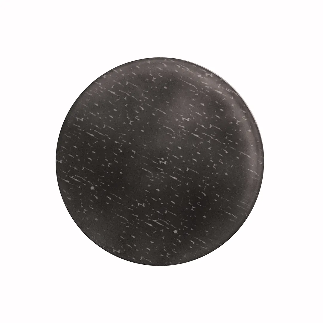 Steelite GS196655 Mid Modern Flat Cake Plate, 13" Round, Two-Tone Dark Grey/Cream Glass, Case
