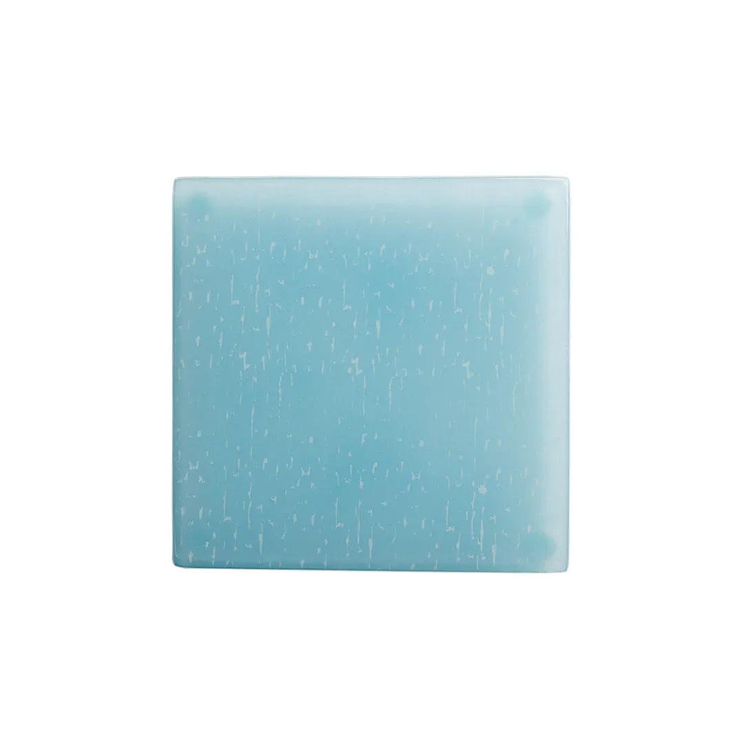 Steelite GS196659 Square Glass Serving Platter, 10.75x10.75x0.875, Dusk Blue Cream, Glass, Sold per Case