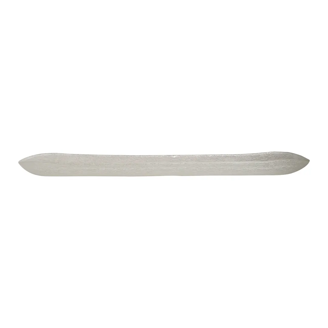 Steelite GS196690 1.25 Qt Oval Glass Serving Bowl, 24.125" x 1.625"H, Cream Crackle Finish, 33-64 Oz, Sold per Case