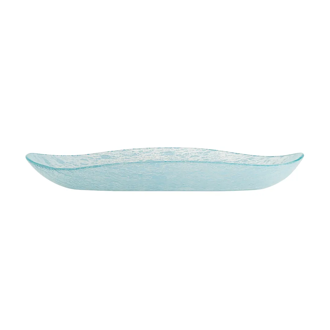 Steelite GS196694 18.375" Oval Glass Serving Bowl, 3.25 qt, Crackle Dusk Blue, 97 Oz, Glass, Sold per Case