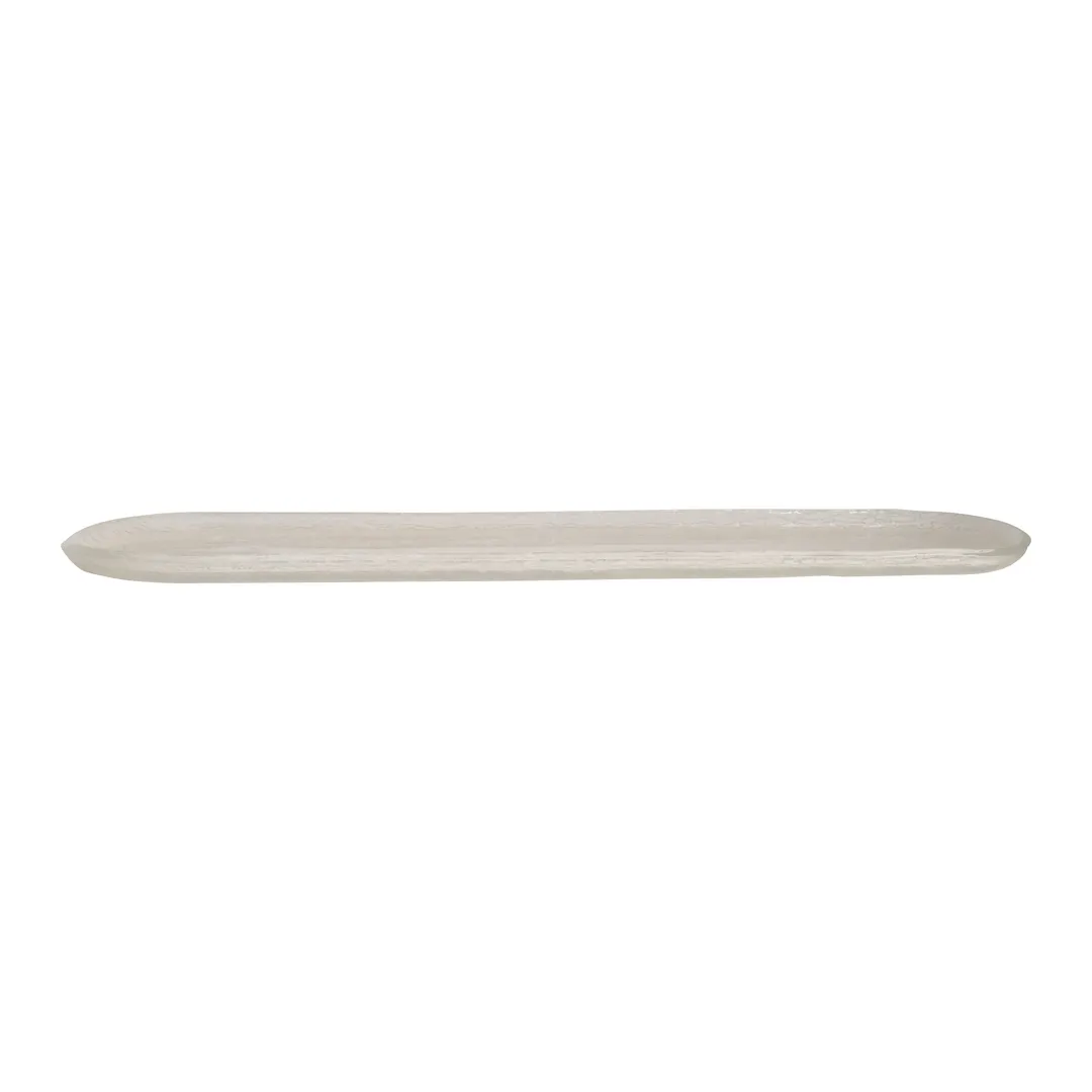 Steelite GS196696 Oval Glass Serving Platter, 20.5 x 5.125, Crackle Cream Finish, 1/Case