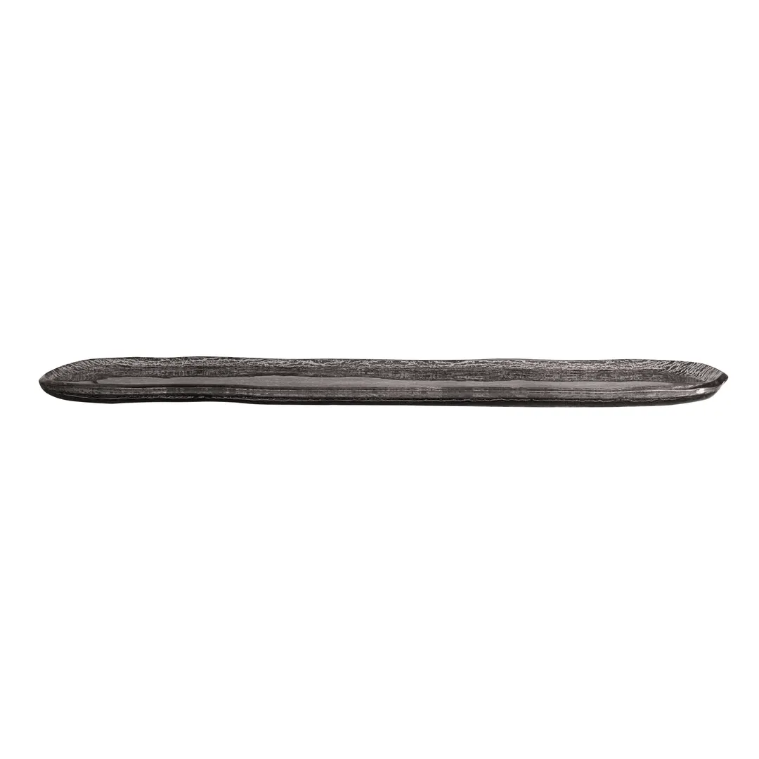 Steelite GS196697 Oval Glass Serving Platter, 20.5x5.125, Dark Grey Crackle, Glass, 1/Case