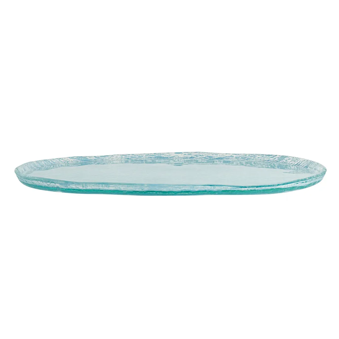 Steelite GS196698 Oval Glass Serving Platter, 15.375" x 9.875", Crackle Dusk Blue, 12/Case