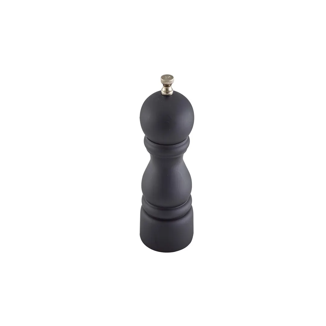 Steelite GWSPMBLK12 Salt and Pepper Grinder, 5.0", Matte Black, Wood, 1"-7" Height, 6/Case