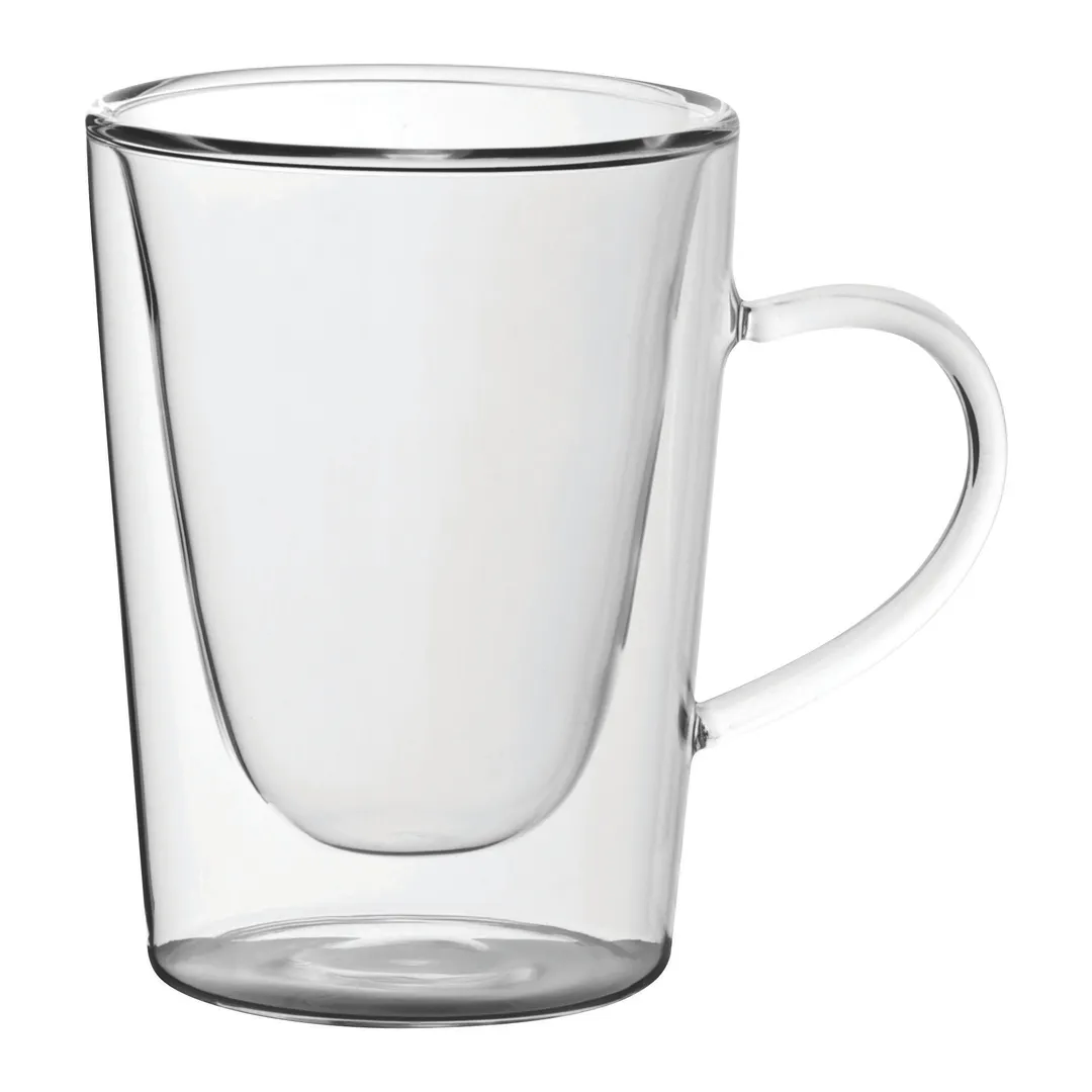 Steelite UR90016 Utopia Glass Coffee Mug, 18 oz., 11-3/4" H x 3-1/2" Mouth,  Clear, Soda Lime Glass, 6/Case