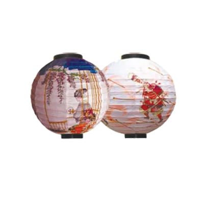 Thunder Group HL36-2 Japanese Cochin Lantern, 16" Round, Samurai Painting, Paper