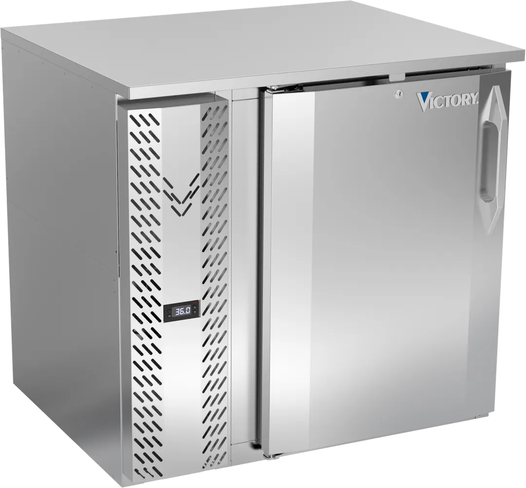 Victory VBB36HC-F-S 36" Stainless Steel Back Bar Refrigerator, 10.162 cu. ft., 1 Door, LED Lighting