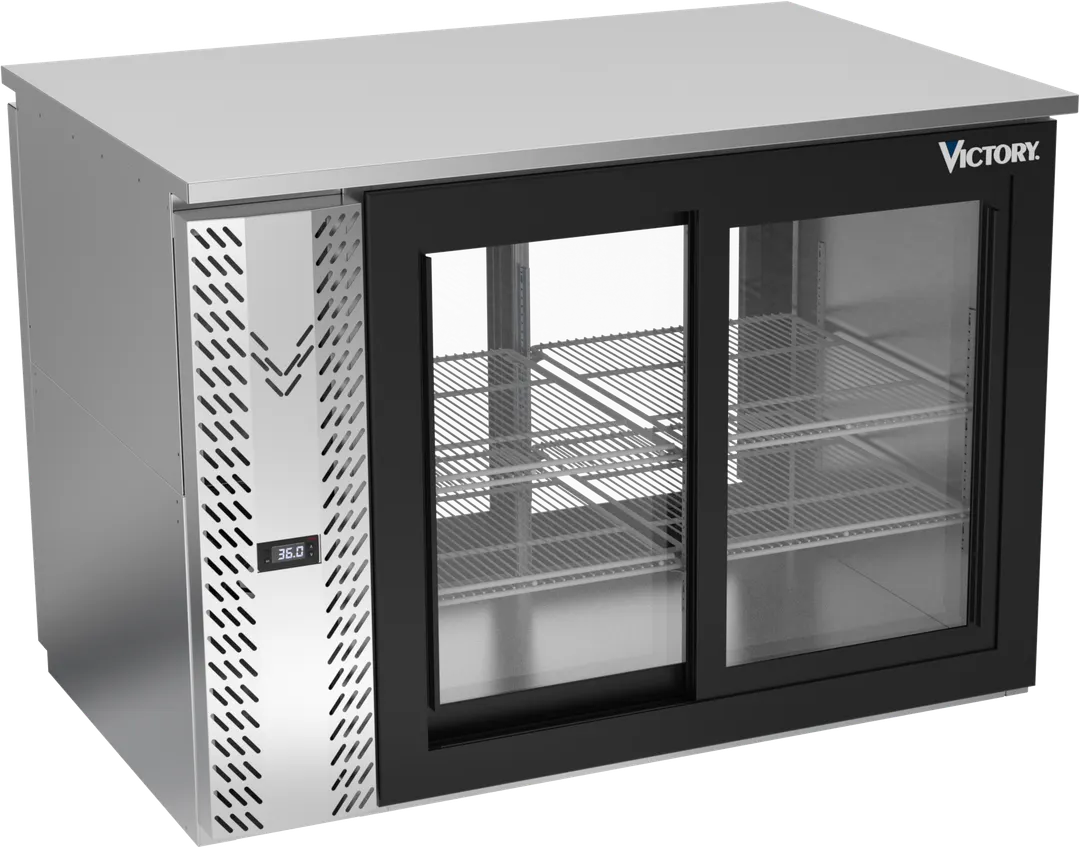 Victory VBB48HC-F-GS-PT-S 48" Pass-Thru Back Bar Refrigerator, 15.139 cu. ft., Stainless Steel, 4 Sliding Glass Doors