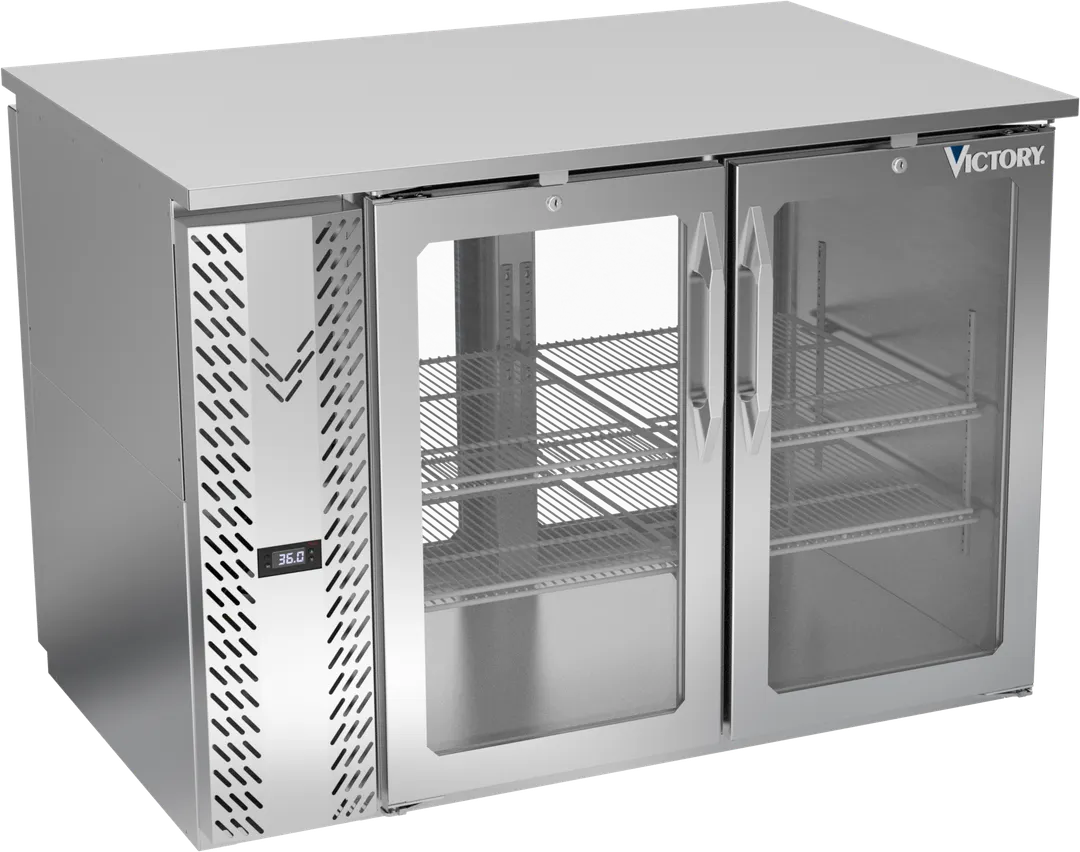 Victory VBB48HC-FG-PT-S 48" Pass-Thru Back Bar Refrigerator, Stainless Steel, 4 Glass Doors, 15.139 cu. ft., 115V